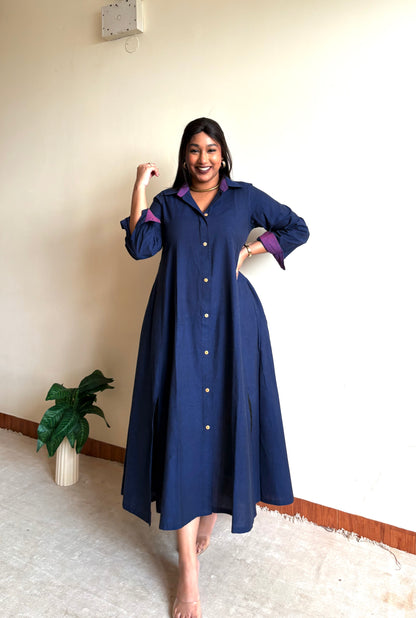 Navy Blue Extra Flare Shirt