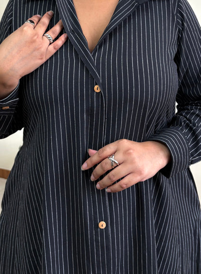 Black Stripe Extra Flare Shirt