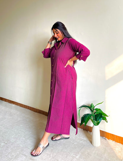 Berry Bloom Shirt Dress (S)