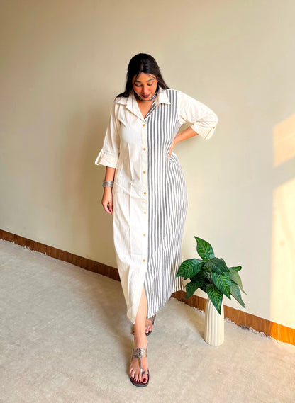 Pearl White Shirt Dress (S)