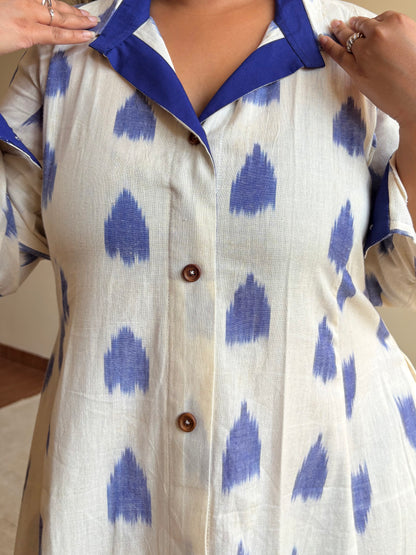 Indigo Blue Extra Flare Shirt
