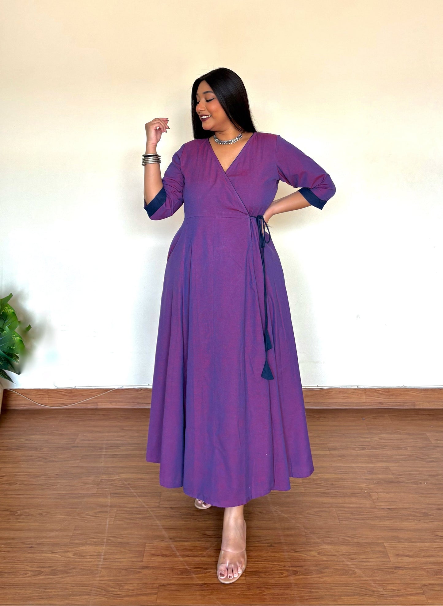 Jamun Ikkat Wrap Dress