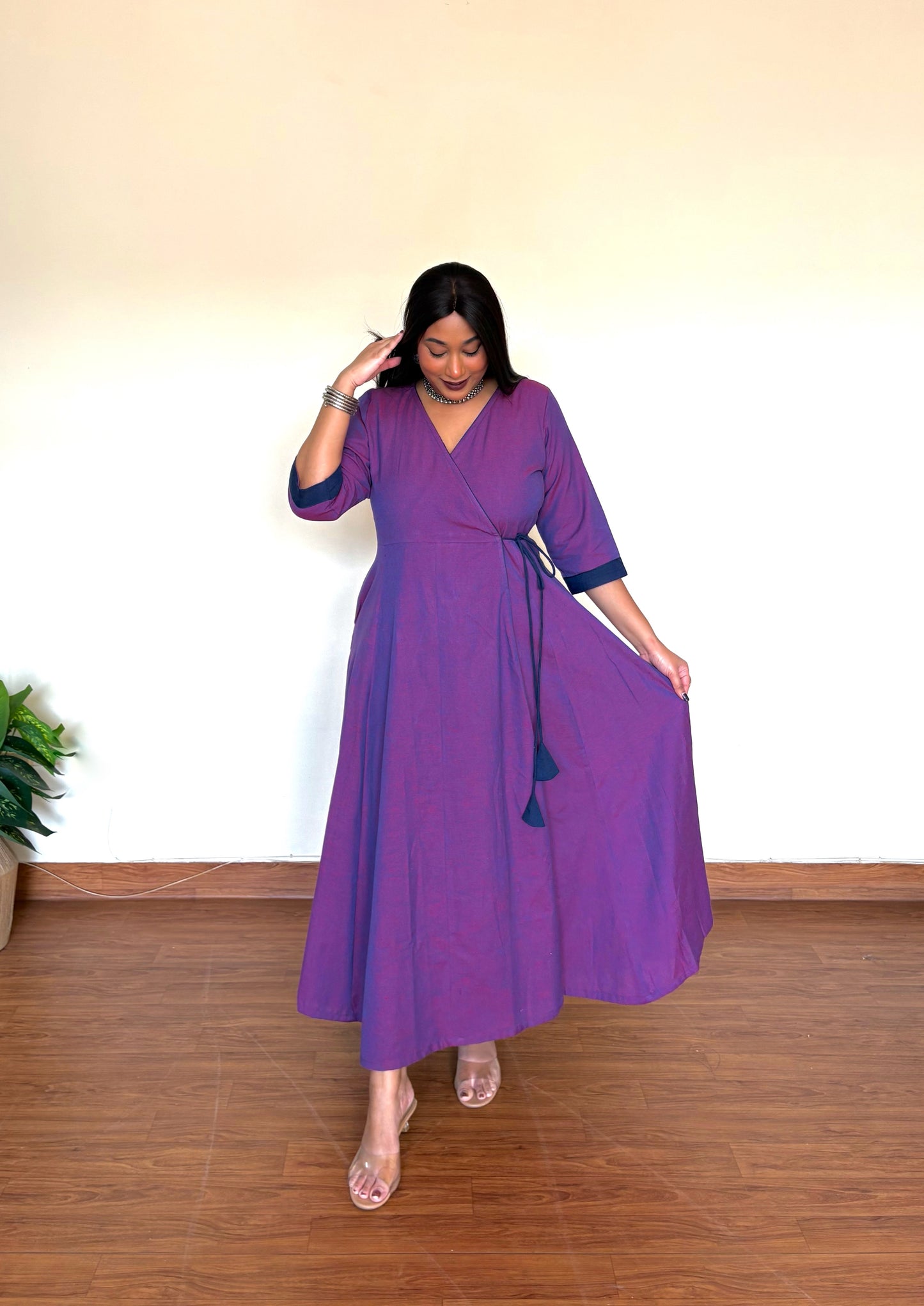 Jamun Ikkat Wrap Dress