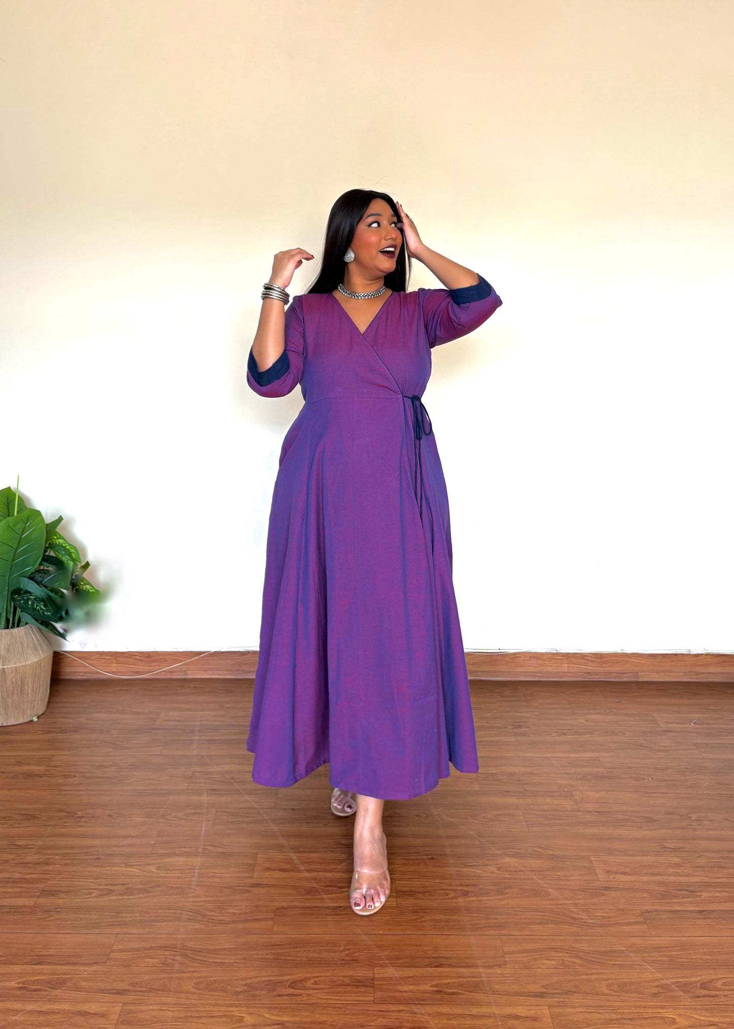 Jamun Ikkat Wrap Dress