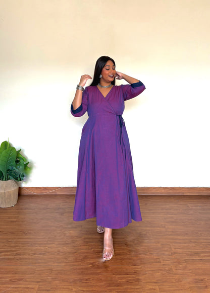Jamun Ikkat Wrap Dress