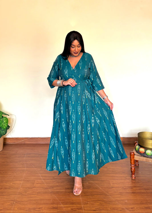 Teal Green Wrap Dress