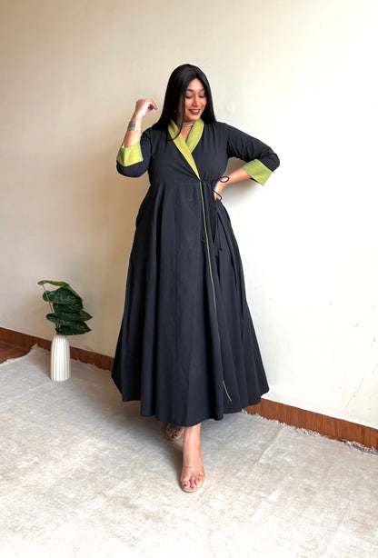 Minaaz Olive Wrap Dress