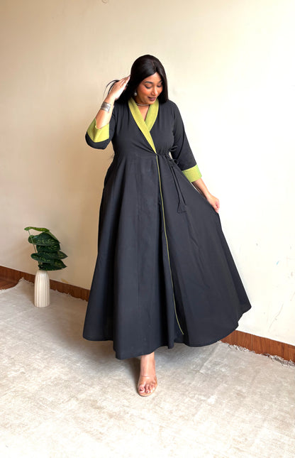 Minaaz Olive Wrap Dress