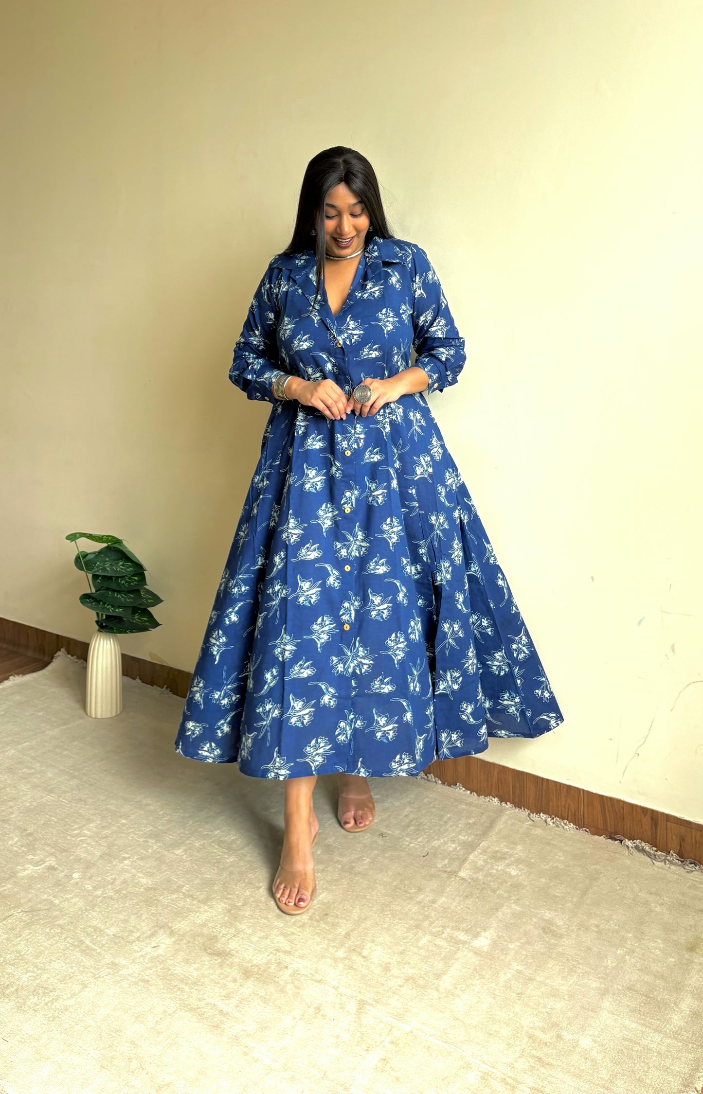 Ira Indigo Shirt Dress