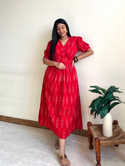 Naziya Red Knot Dress (S)