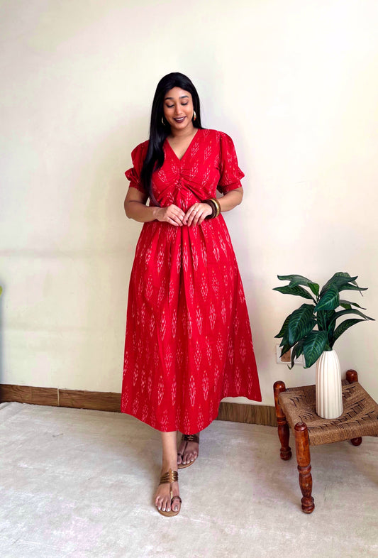 Naziya Red Knot Dress (S)