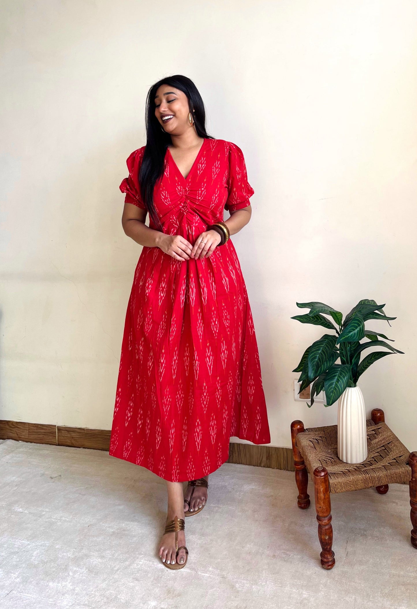 Naziya Red Knot Dress (S)