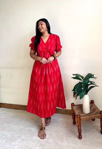 Naziya Red Knot Dress (S)