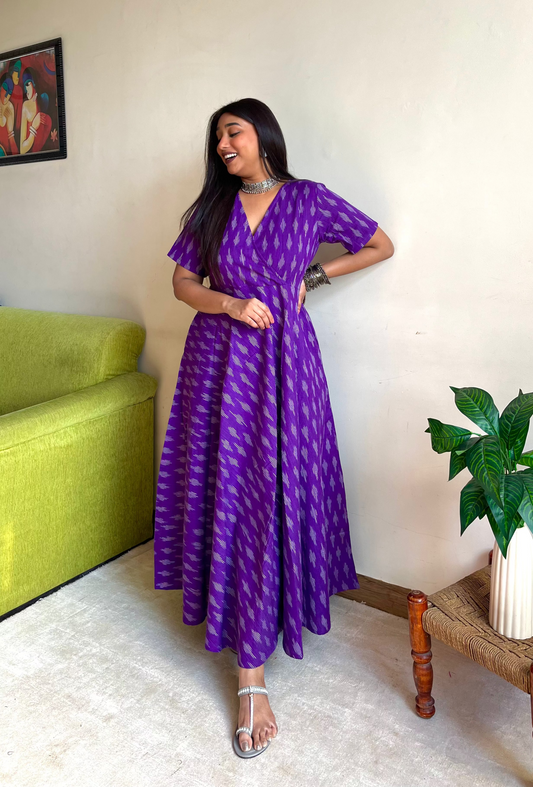 Ayesha Purple Wrap Anarkali