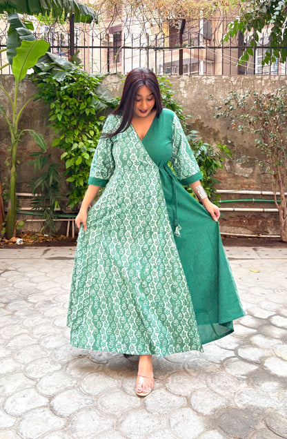 Gul Half & Half Ikkat Wrap Dress