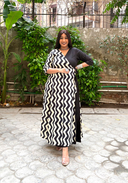 Naaz Half & Half Wrap Dress