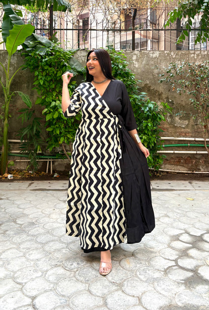 Naaz Half & Half Wrap Dress