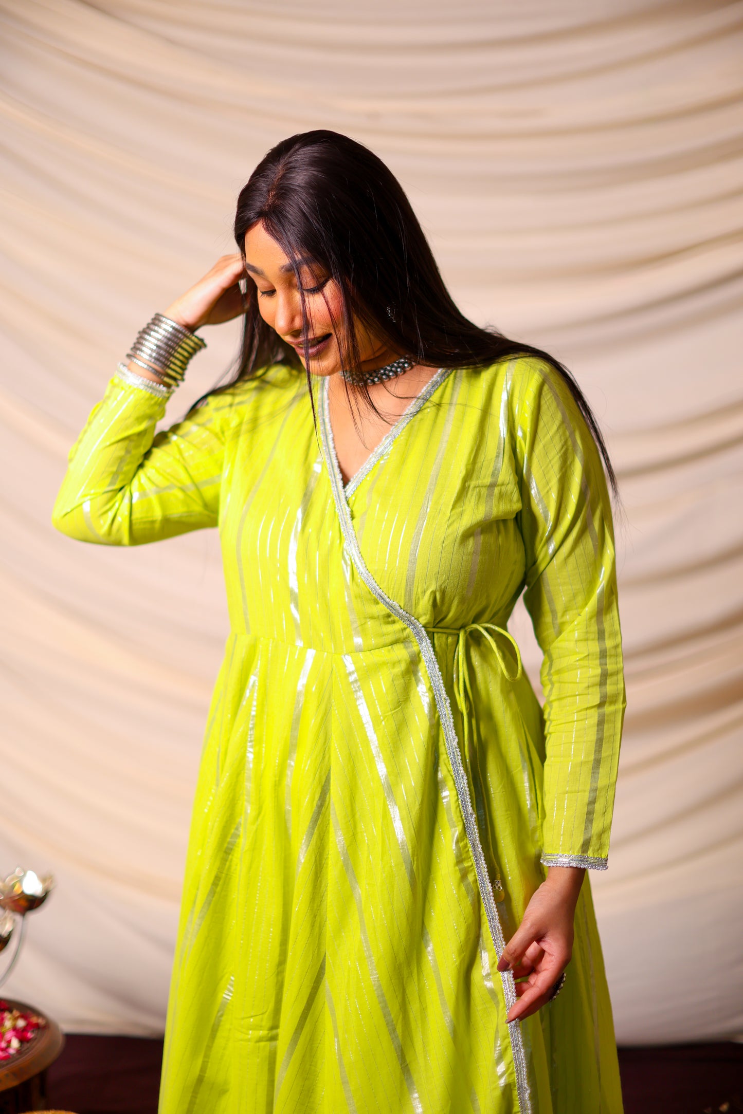 Sifra Lime Wrap Dress
