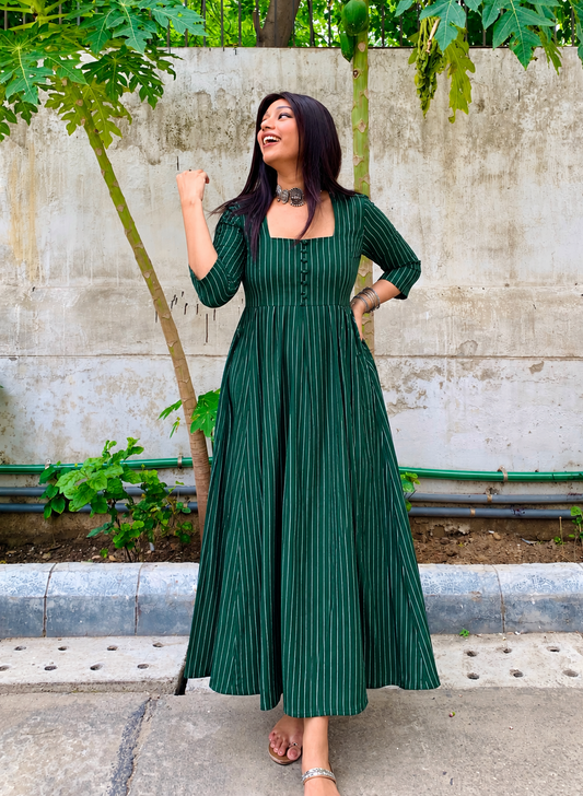 Forest Green Ikat Maxi