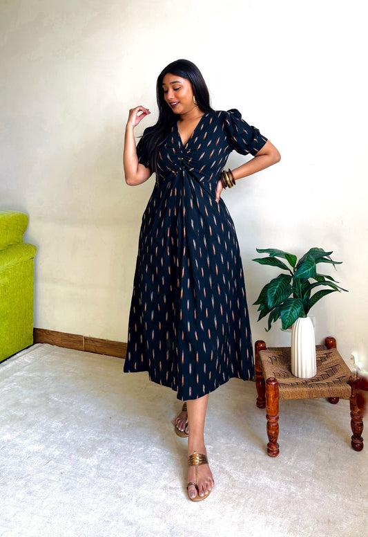 Suhana Black Knot Dress