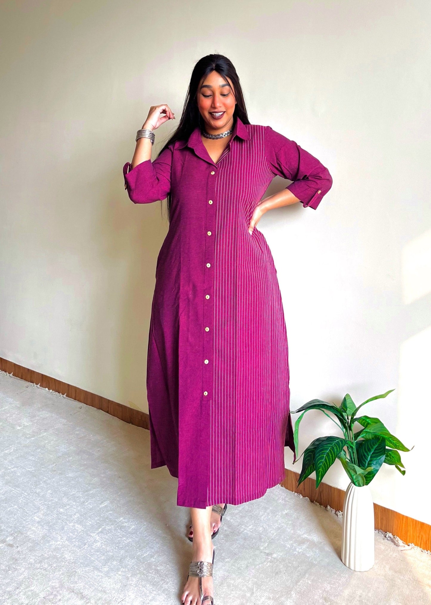 Berry Bloom Shirt Dress (S)