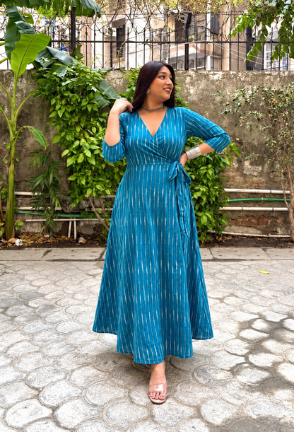 Sky Blue Wrap Dress