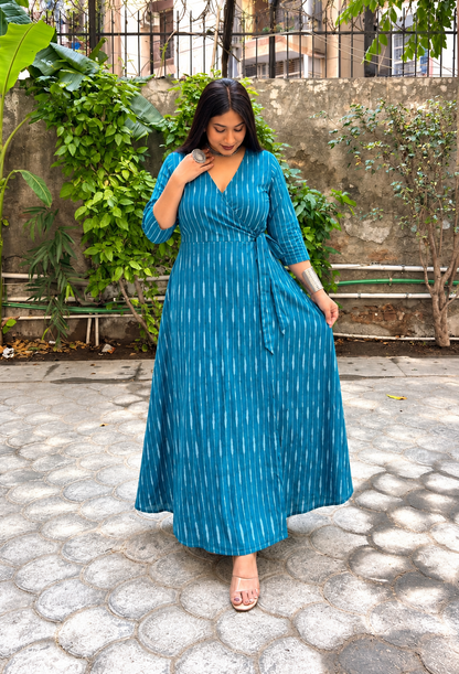 Sky Blue Wrap Dress