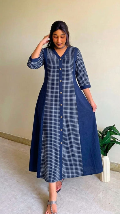 Aza A-line Patchwork Dress