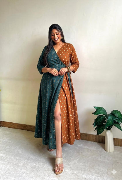 Sania Half & Half Wrap Dress