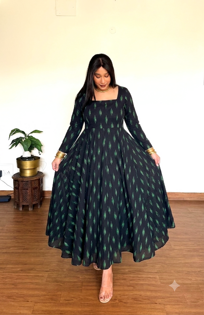 Azia Ikat Flare Anarkali