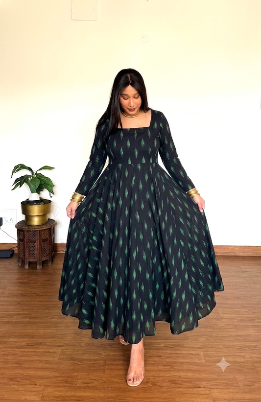 Azia Ikat Flare Anarkali