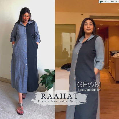 Riyah Half & Half Shirt Dress (S)