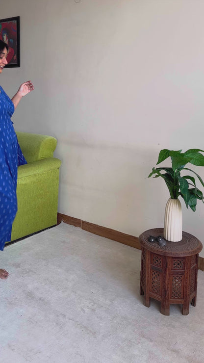 Gargi Blue Ikat Wrap Dress (S)
