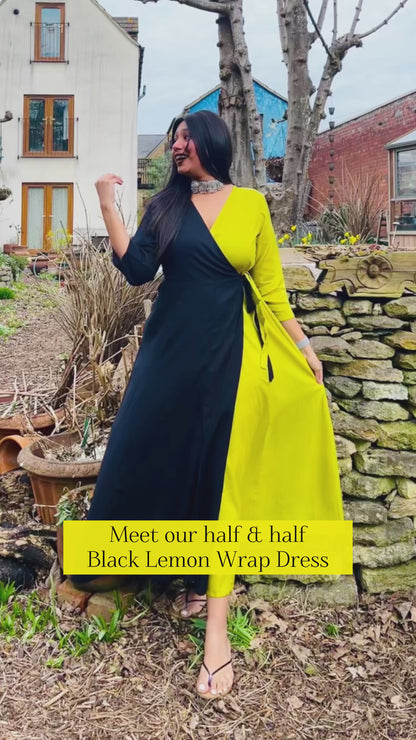 Black Lemon Wrap Dress