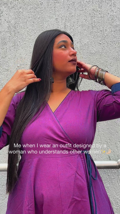 Jamun Ikkat Wrap Dress