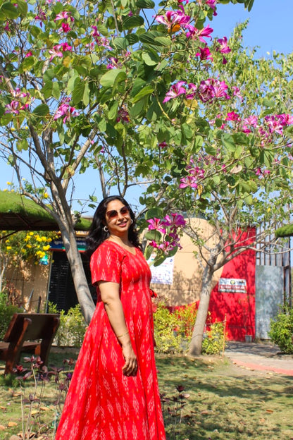 Zoya Red Angrakha Dress