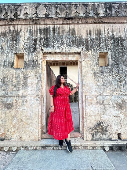 Naziya Red Knot Dress