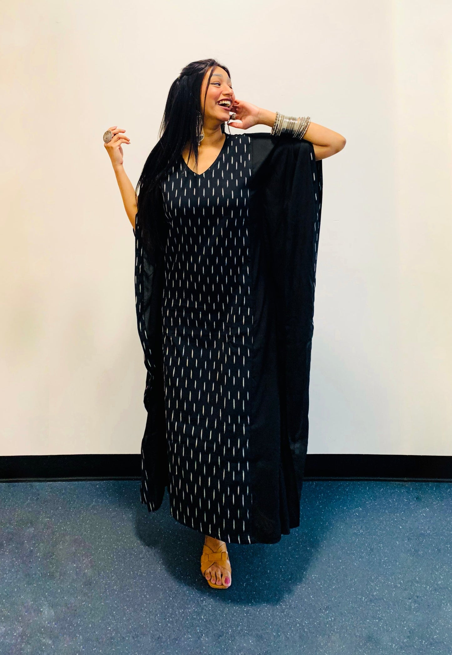 Anaira Ikat Panel Kaftan