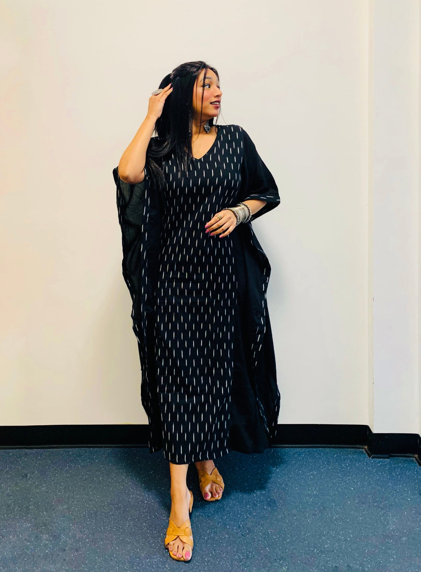 Anaira Ikat Panel Kaftan
