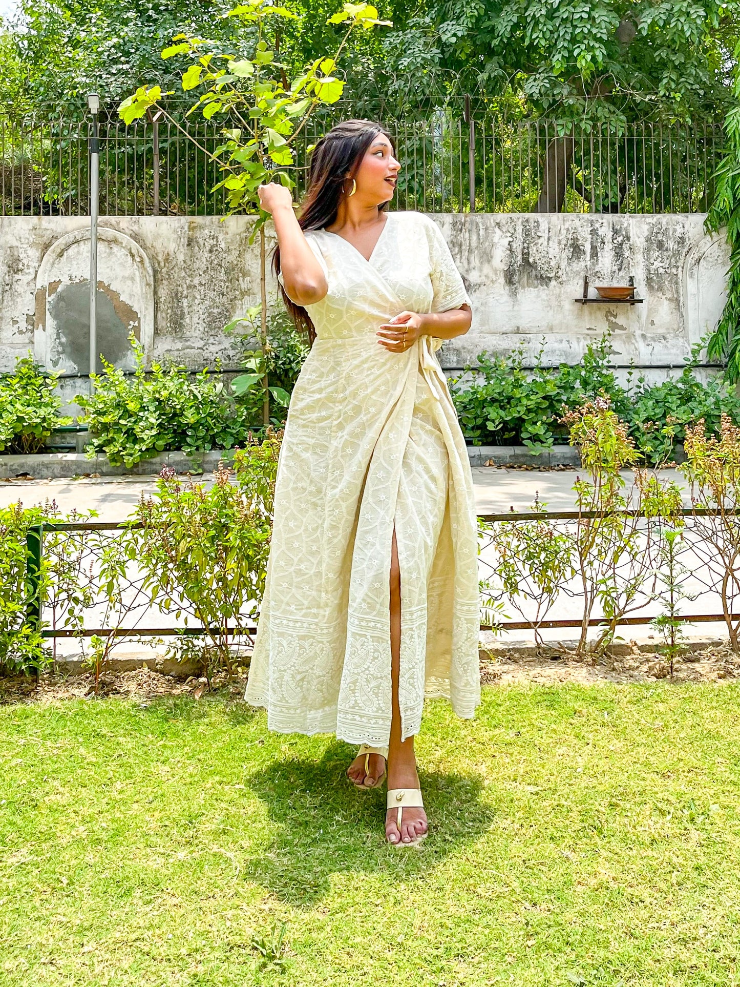 Ruhi Chikankari Wrap Dress