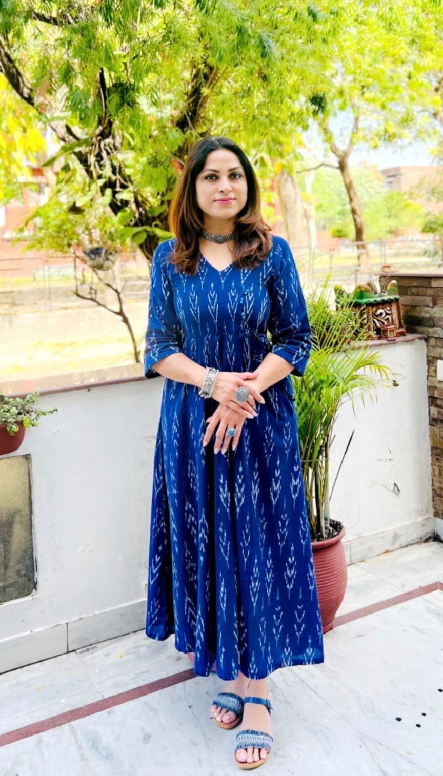 Neeli Navy Angrakha Dress