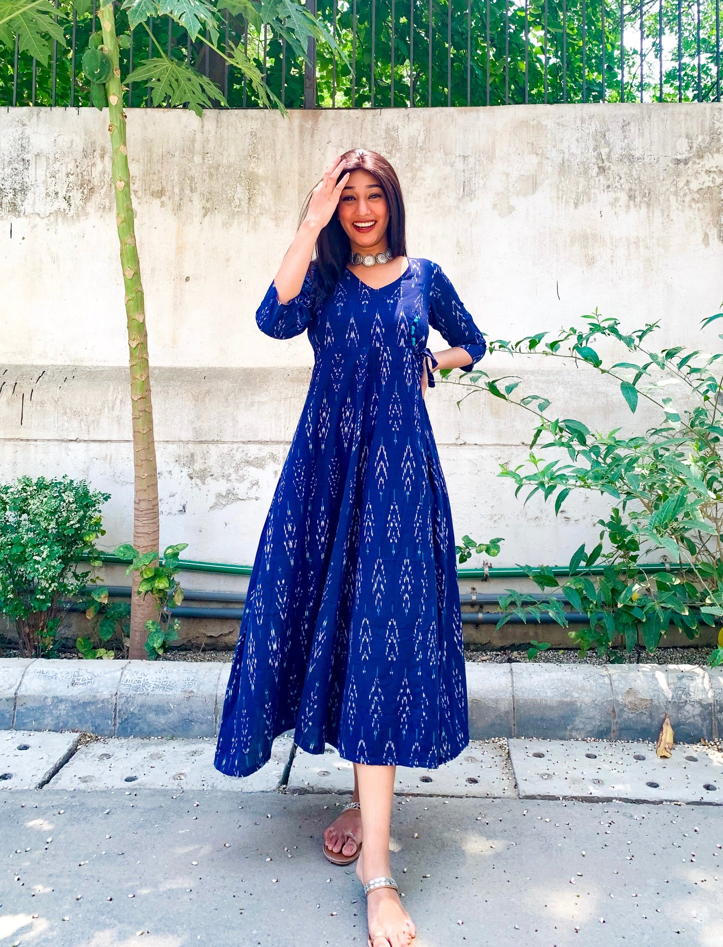 Neeli Navy Angrakha Dress