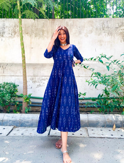 Neeli Navy Angrakha Dress