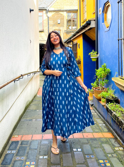 Ash Blue Angrakha Dress
