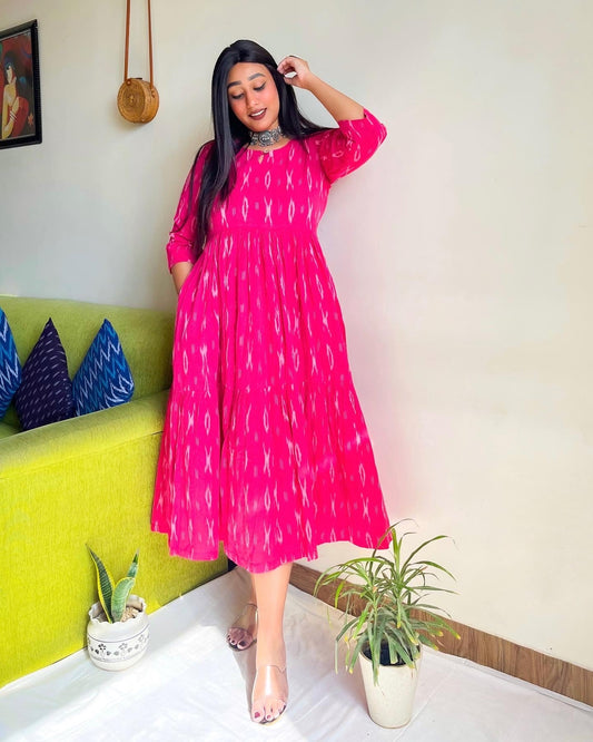 Dahlia Pink Tier Dress (S)